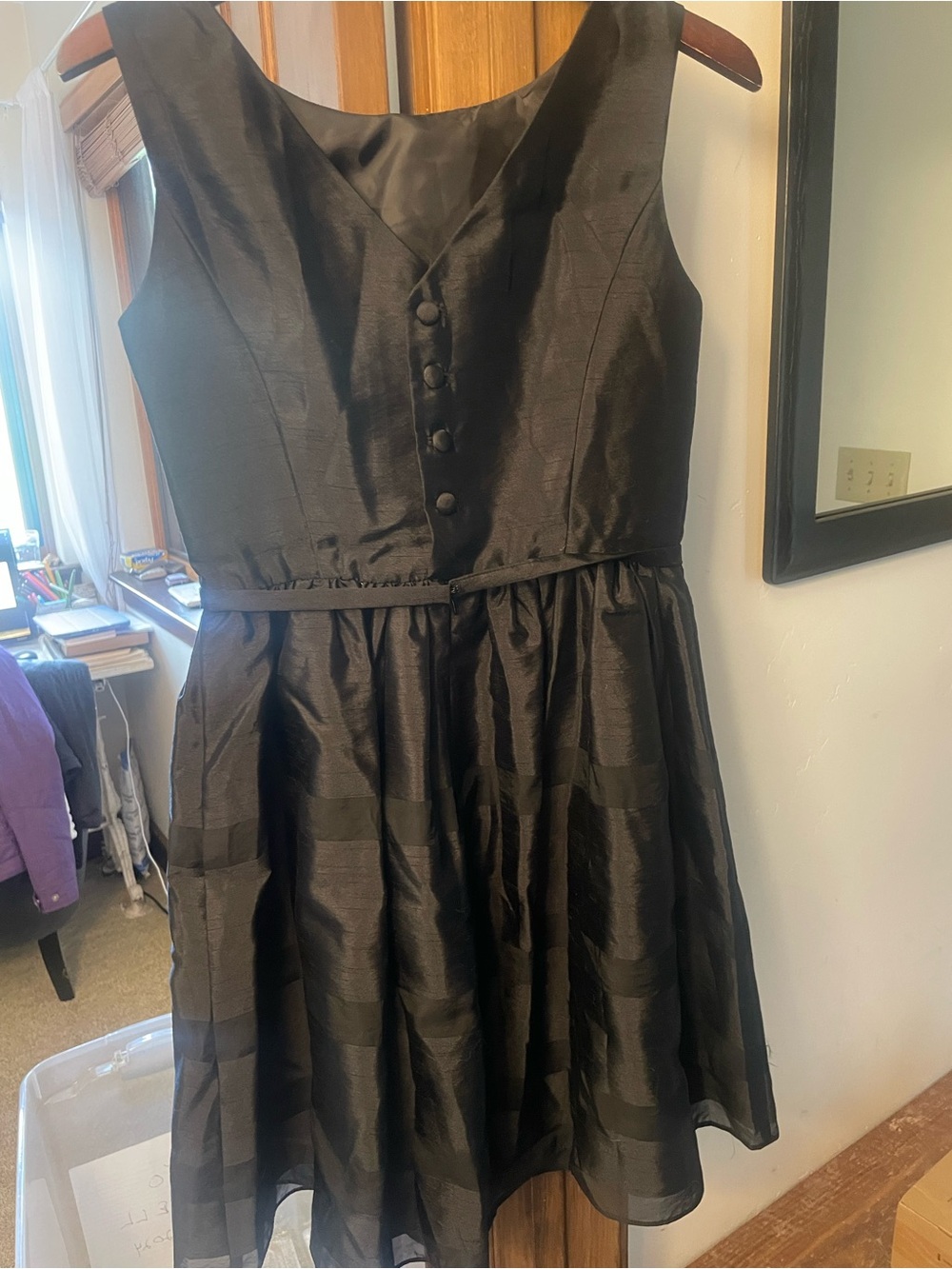 Taylor Black Sleeveless V-Neck Midi Dress